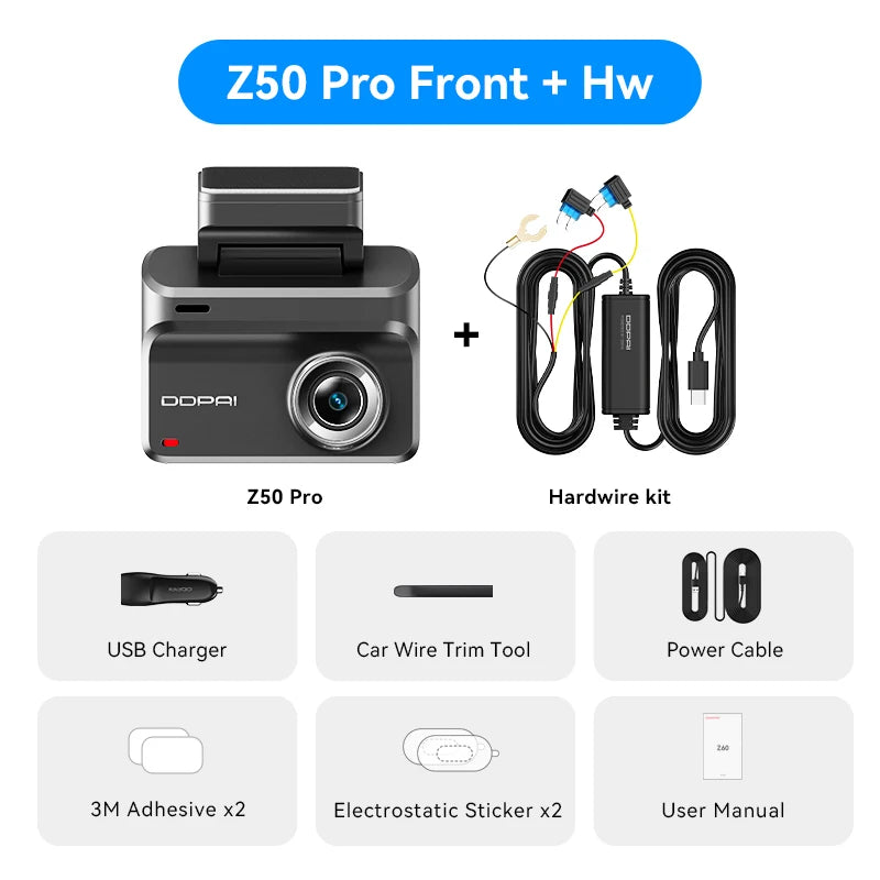 Front + hardwire kit package contents